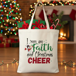 Ik loop op Faith en Kerstmis. Tote Bag