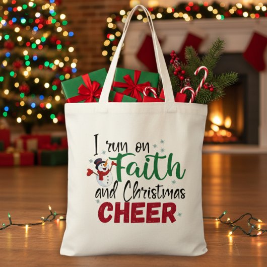 Ik loop op Faith en Kerstmis. Tote Bag
