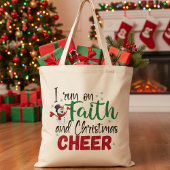 Ik loop op Faith en Kerstmis. Tote Bag
