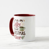 Ik loop op Funny Christmas Two Tone Coffee Mok (Voorkant links)