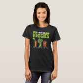 Ik loop op groenten Wortel Broccoli Vegan Voedsel T-shirt (Voorkant volledig)