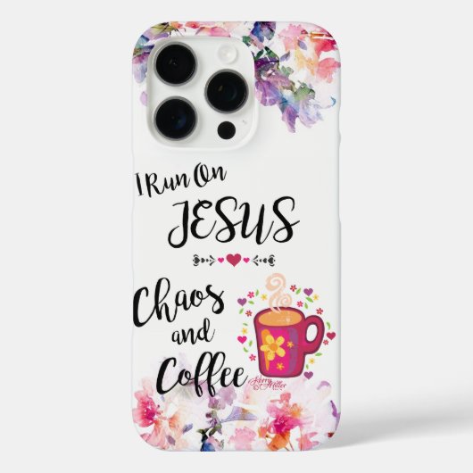 Ik loop op Jezus, Chaos en koffie Case-Mate iPhone Case (Achterkant)