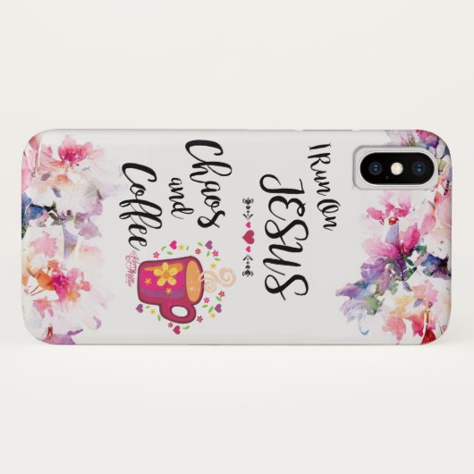 Ik loop op Jezus, Chaos en koffie Case-Mate iPhone Case (Achterkant (horizontaal))