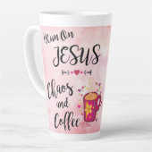 Ik loop op Jezus, Chaos en koffie Latte Mok (Linkerhoek)