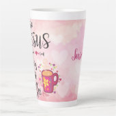 Ik loop op Jezus, Chaos en koffie Latte Mok (Voorkant)