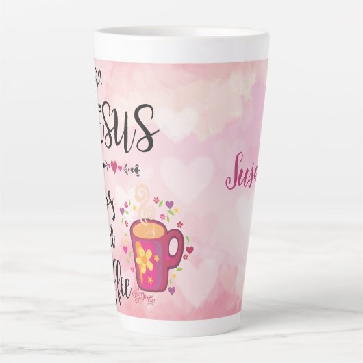 Ik loop op Jezus, Chaos en koffie Latte Mok (Voorkant)