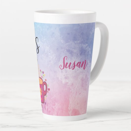 Ik loop op Jezus, Chaos en koffie Latte Mok (Rechterhoek)