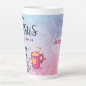 Ik loop op Jezus, Chaos en koffie Latte Mok (Voorkant)