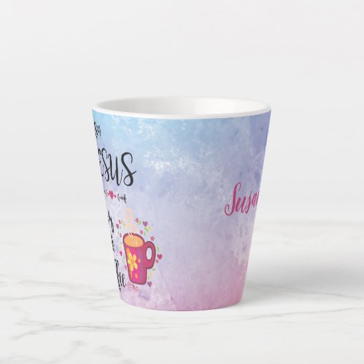 Ik loop op Jezus, Chaos en koffie Latte Mok (Voorkant)