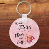 Ik loop op Jezus, Chaos en koffie Sleutelhanger (Voorkant)
