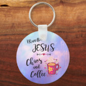 Ik loop op Jezus, Chaos en koffie Sleutelhanger (Voorkant)