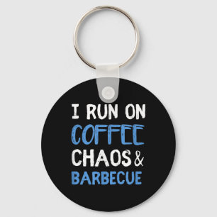 Ik loop op koffie chaos & amp; barbecue grappig bb sleutelhanger