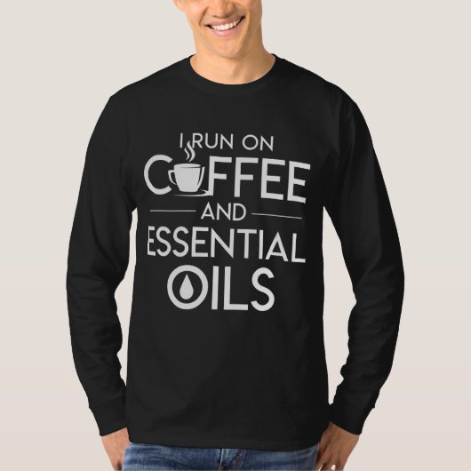 Ik loop op koffie en essentie van de koffie t-shirt (Voorkant)