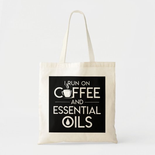 Ik loop op koffie en essentie van de koffie tote bag (Voorkant)