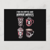 Ik loop op koffie en horror films die eng Hallowee Briefkaart (Voorkant)