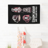 Ik loop op koffie en horror films die eng Hallowee Spandoek (Insitu)