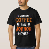 Ik loop op koffie en horrorfilms t-shirt (Voorkant)