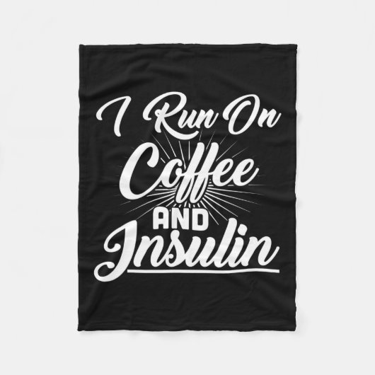Ik loop op koffie en insuline diabetes. fleece deken (Voorkant)