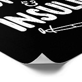 Ik loop op koffie en insuline plezier diabetes bew poster (Hoek)