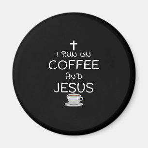 Ik loop op koffie en Jezus Caffeine Drink Christus Magneet