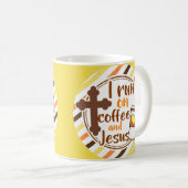 Ik loop op Koffie en Jezus Christelijke Faith. Koffiemok (Voorkant rechts)