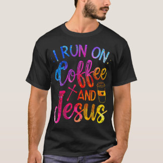 Ik Loop Op Koffie En Jezus Christen T-shirt