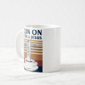 Ik loop op koffie en Jezus. Koffiemok (Voorkant links)