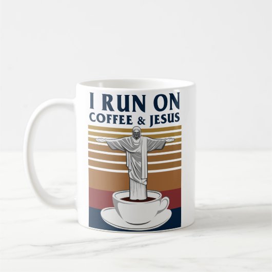 Ik loop op koffie en Jezus. Koffiemok (Links)