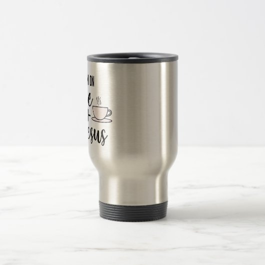 Ik loop op koffie en Jezus Travel Mug Reisbeker (Center)