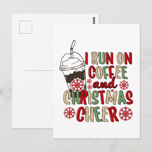 Ik loop op koffie en kerstmis. briefkaart (Voorkant / Achterkant)