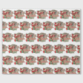 Ik loop op koffie en kerstmis. cadeaupapier (Vlak)