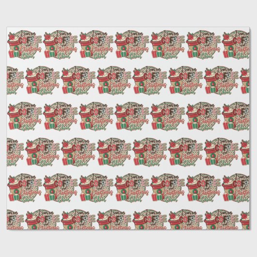 Ik loop op koffie en kerstmis. cadeaupapier (Vlak)