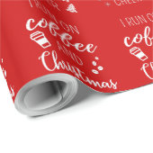 Ik loop op koffie en kerstmis. cadeaupapier (Rol Hoek)
