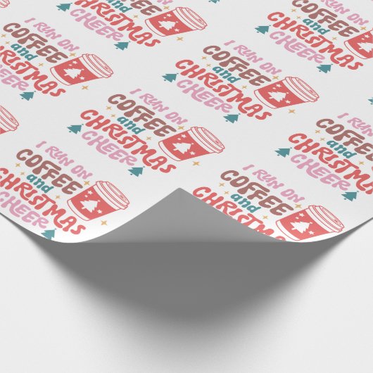 Ik loop op koffie en kerstmis. cadeaupapier (Hoek)
