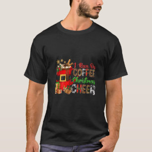 Ik loop op koffie en kerstmis... grappige Christma T-shirt