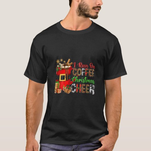 Ik loop op koffie en kerstmis... grappige Christma T-shirt (Voorkant)