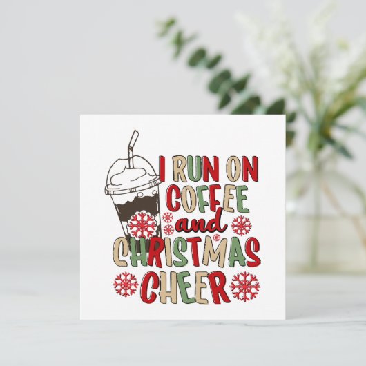 Ik loop op koffie en kerstmis. kaart (Staand voorkant)
