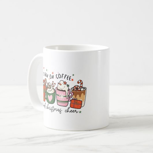 Ik loop op koffie en kerstmis. koffiemok (Voorkant links)