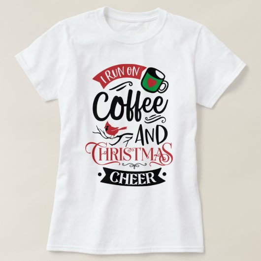 Ik loop op koffie en kerstmis, mannen en T-shirt (Design voorkant)