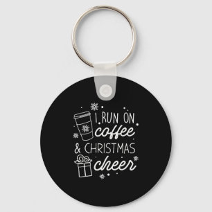 Ik loop op koffie en kerstmis. sleutelhanger