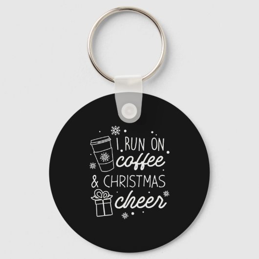 Ik loop op koffie en kerstmis. sleutelhanger (Voorkant)