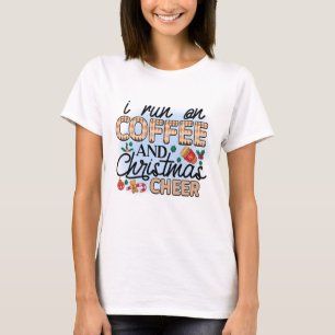 Ik loop op Koffie en Kerstmis. T-shirt