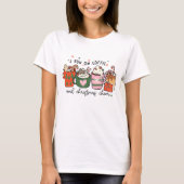Ik loop op koffie en kerstmis. t-shirt (Voorkant)
