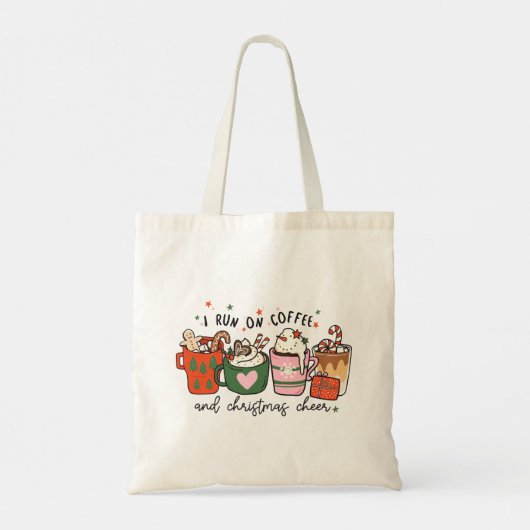 Ik loop op koffie en kerstmis. tote bag (Achterkant)