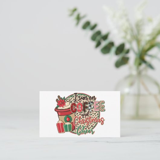 Ik loop op koffie en kerstmis. visitekaartje (Staand voorkant)