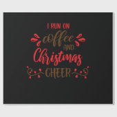 Ik loop op koffie en Kerstmis vrolijkheid Cadeaupapier (Vlak)