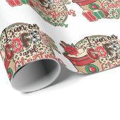 Ik loop op koffie en Kerstvreugde Cadeaupapier (Rol Hoek)