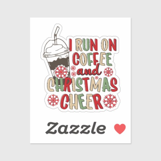 Ik loop op koffie en Kerstvreugde Sticker (Vel)