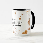 Ik Loop op Koffie en Memes Mok | Koffieliefhebber  (Voorkant rechts)