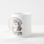 Ik loop op koffie en Sarcasm Koffiemok (Voorkant links)
